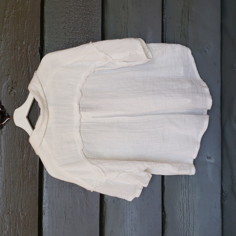 017 We the FREE PEOPLE Full Of Light Top White sz L Women's - Picture 6 of 10